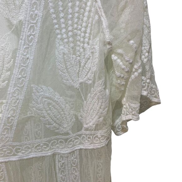 Cupshe womens Boho Y2K Sheer Lace Floral Maxi Cardgan S Fairy Angelcore Tie - Picture 3 of 9